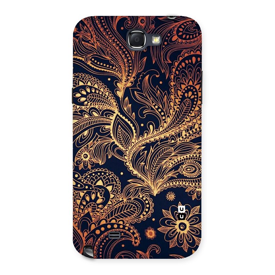 Classy Golden Leafy Design Back Case for Galaxy Note 2