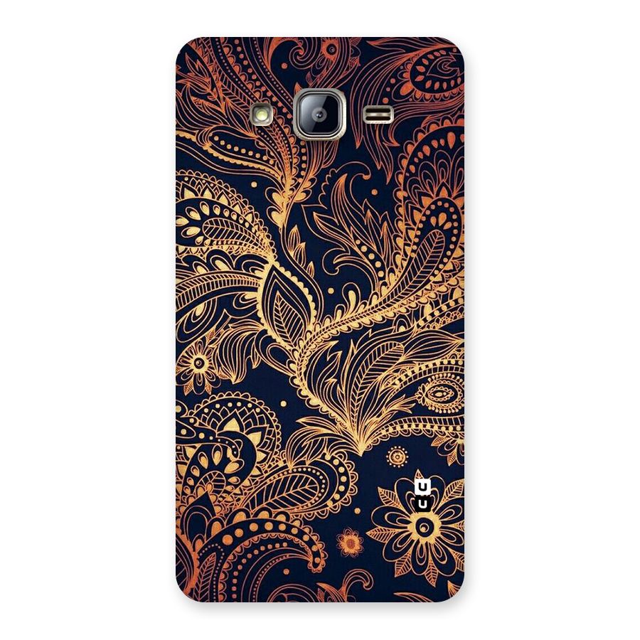 Classy Golden Leafy Design Back Case for Galaxy On5