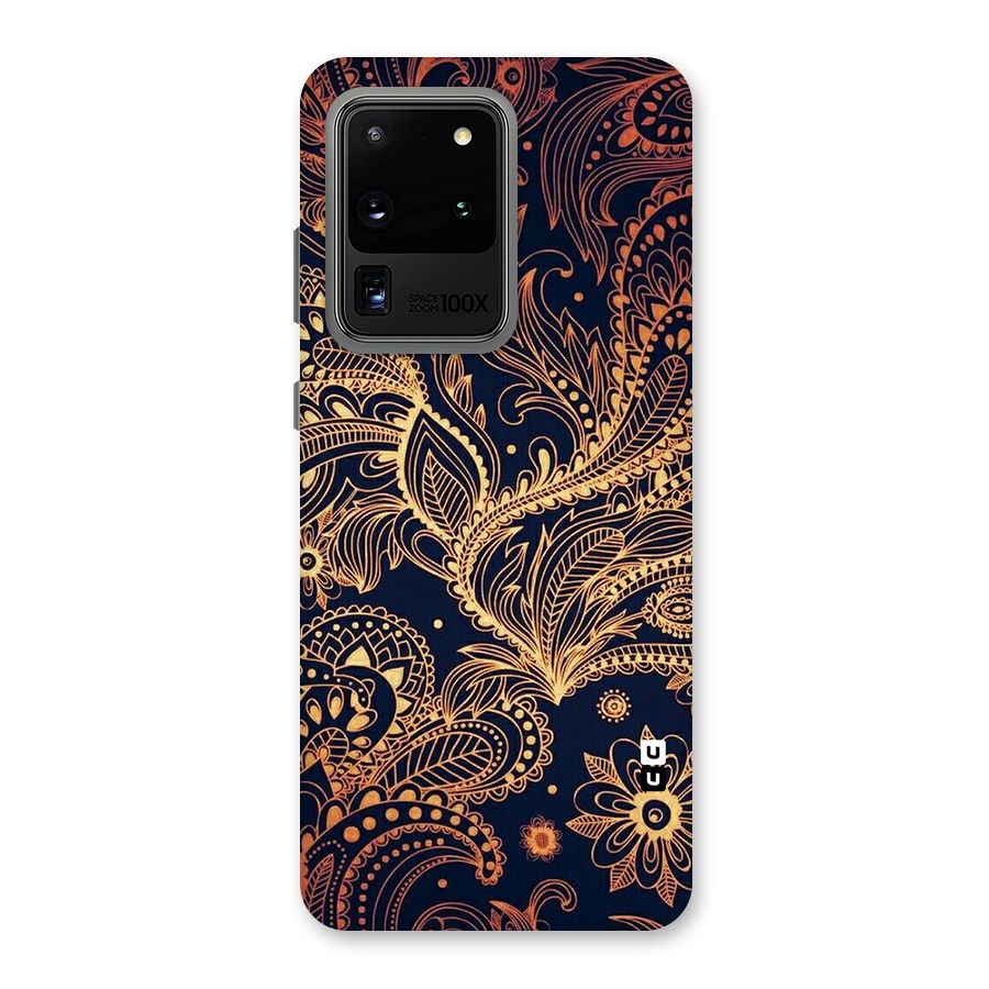 Classy Golden Leafy Design Back Case for Galaxy S20 Ultra