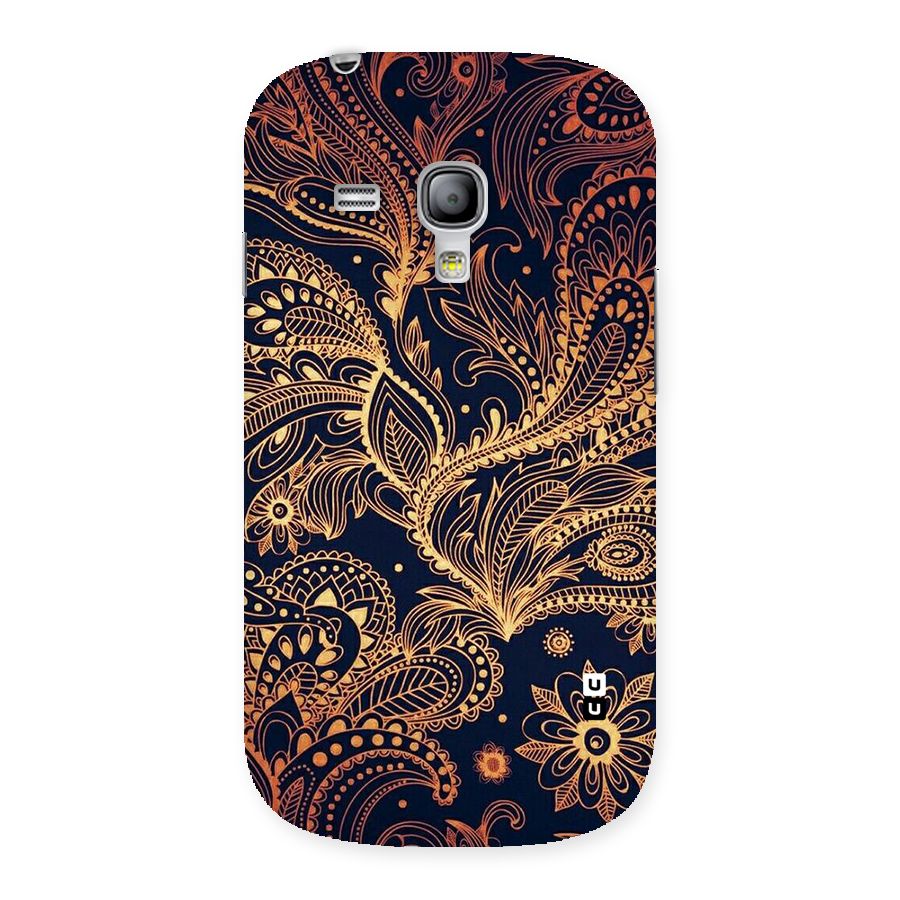 Classy Golden Leafy Design Back Case for Galaxy S3 Mini
