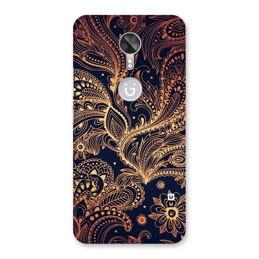 Classy Golden Leafy Design Back Case for Gionee A1