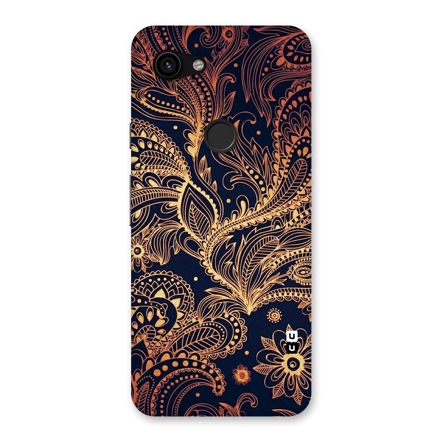 Classy Golden Leafy Design Back Case for Google Pixel 3a