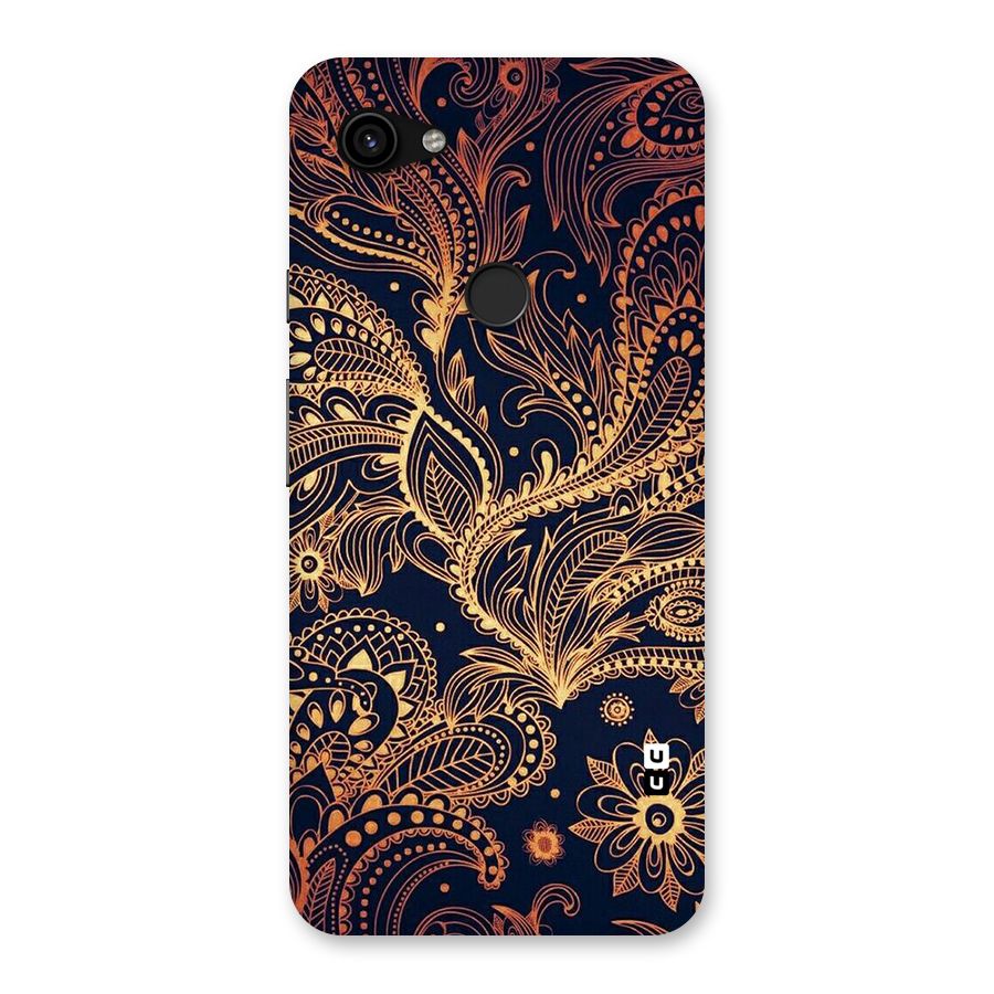 Classy Golden Leafy Design Back Case for Google Pixel 3a XL