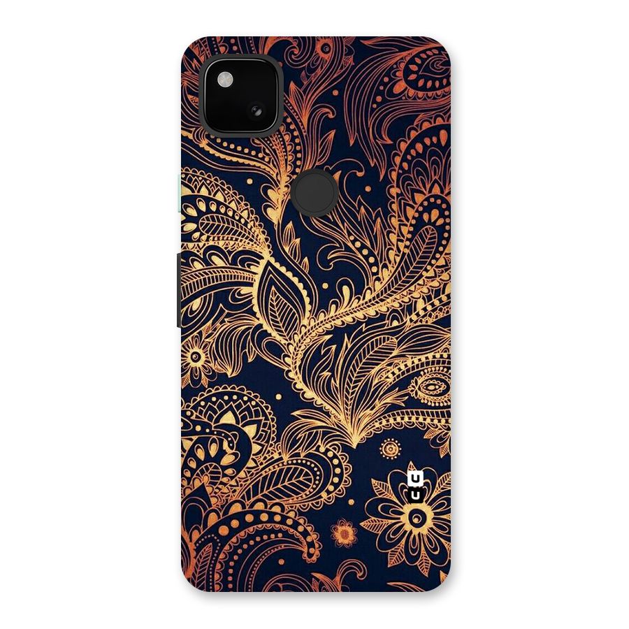 Classy Golden Leafy Design Back Case for Google Pixel 4a