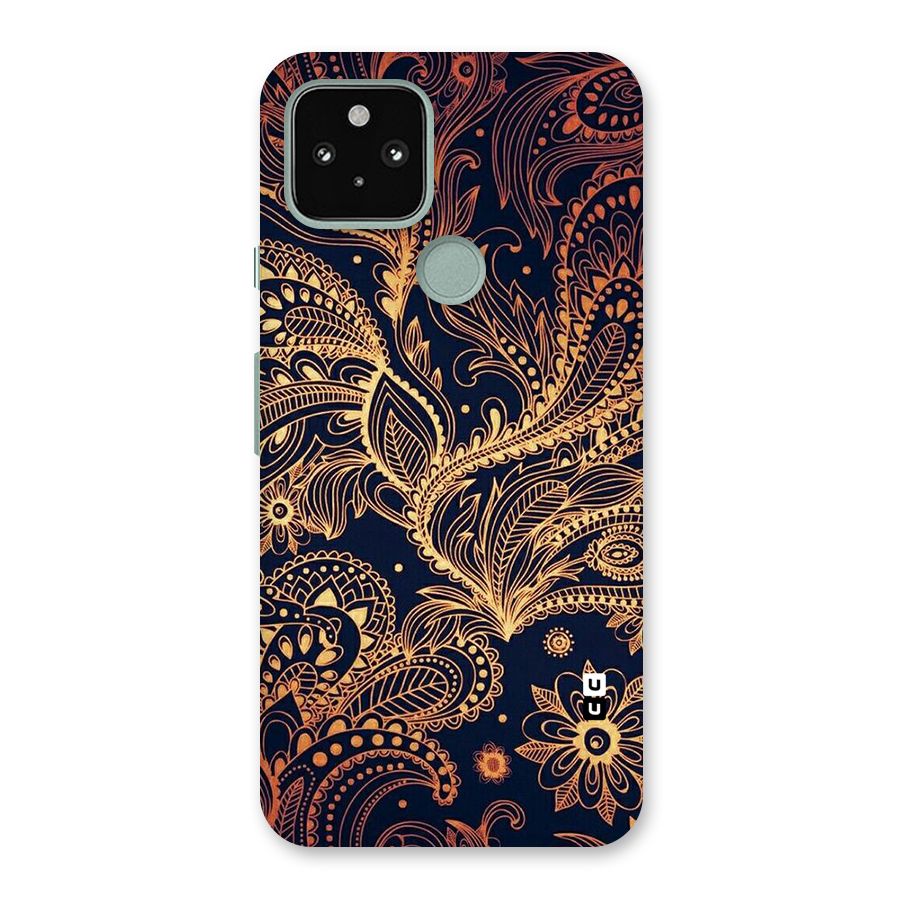 Classy Golden Leafy Design Back Case for Google Pixel 5