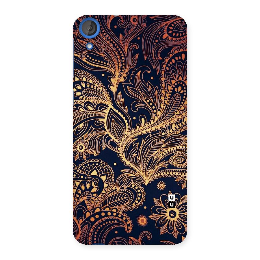Classy Golden Leafy Design Back Case for HTC Desire 820