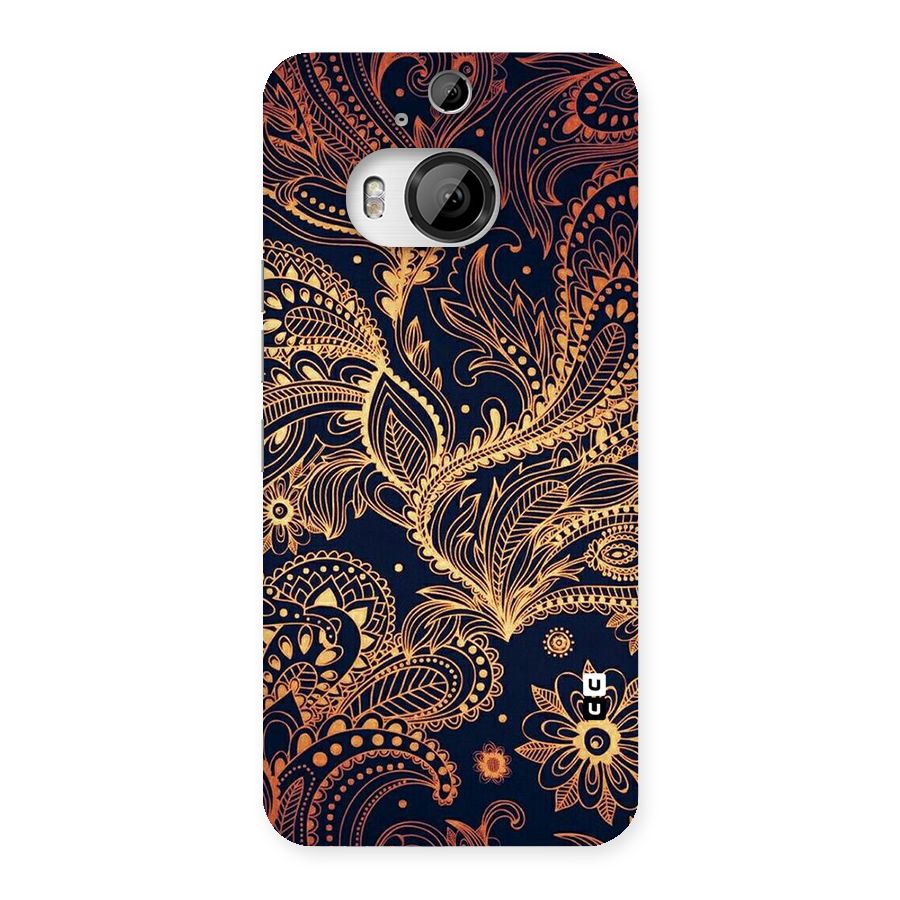 Classy Golden Leafy Design Back Case for HTC One M9 Plus