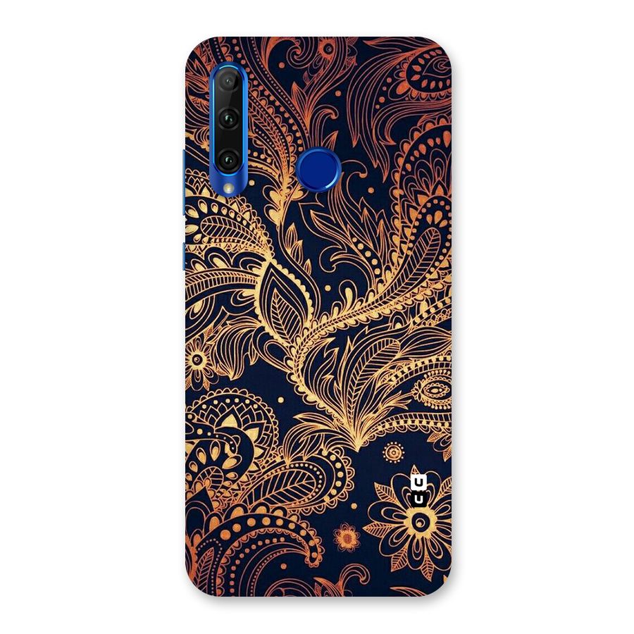 Classy Golden Leafy Design Back Case for Honor 20i