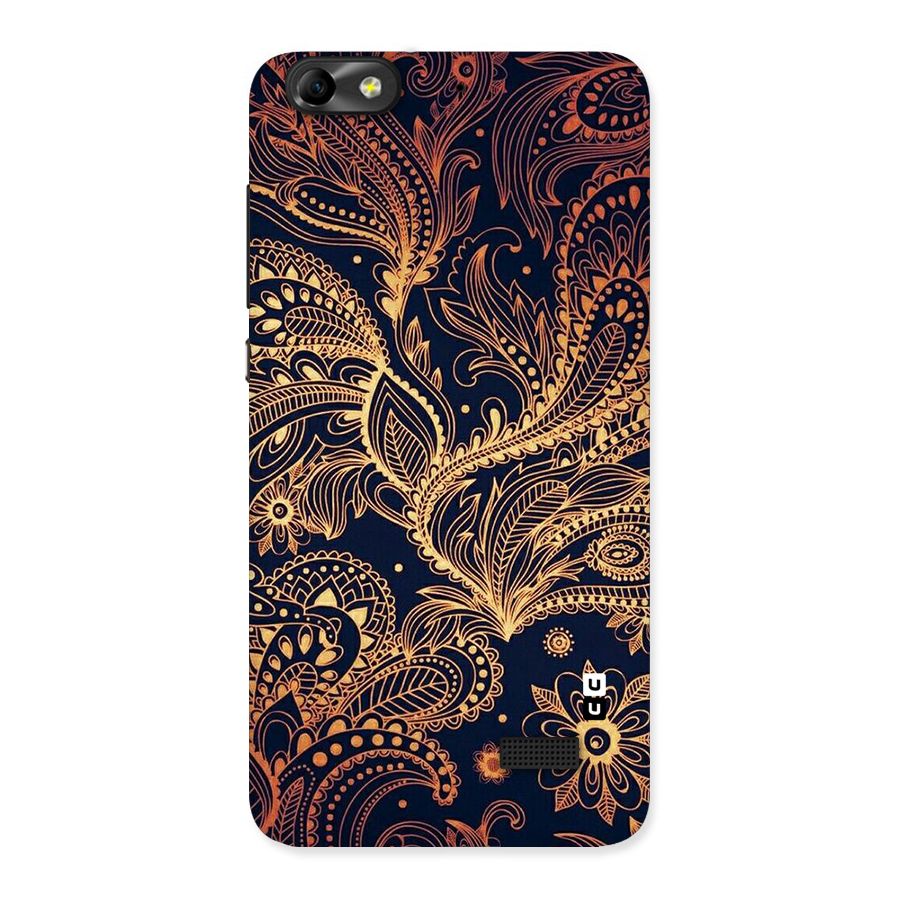 Classy Golden Leafy Design Back Case for Honor 4C