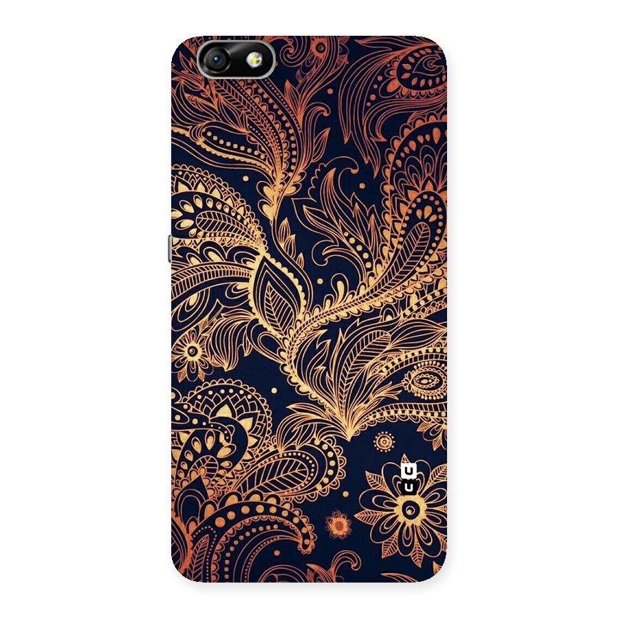 Classy Golden Leafy Design Back Case for Honor 4X