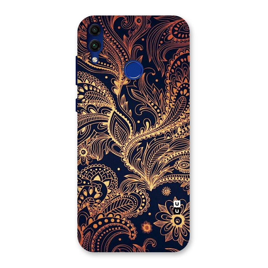 Classy Golden Leafy Design Back Case for Honor 8C