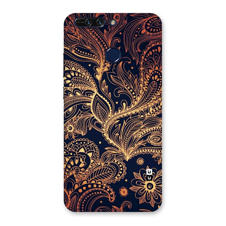 Classy Golden Leafy Design Back Case for Honor 8 Pro