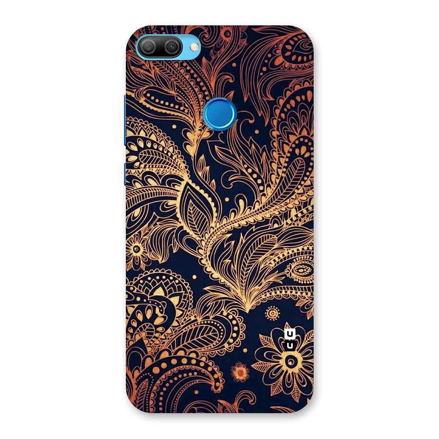 Classy Golden Leafy Design Back Case for Honor 9N