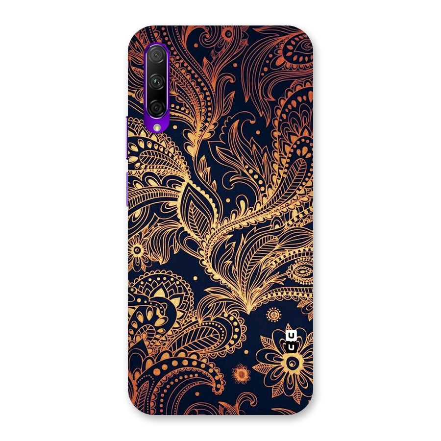 Classy Golden Leafy Design Back Case for Honor 9X Pro