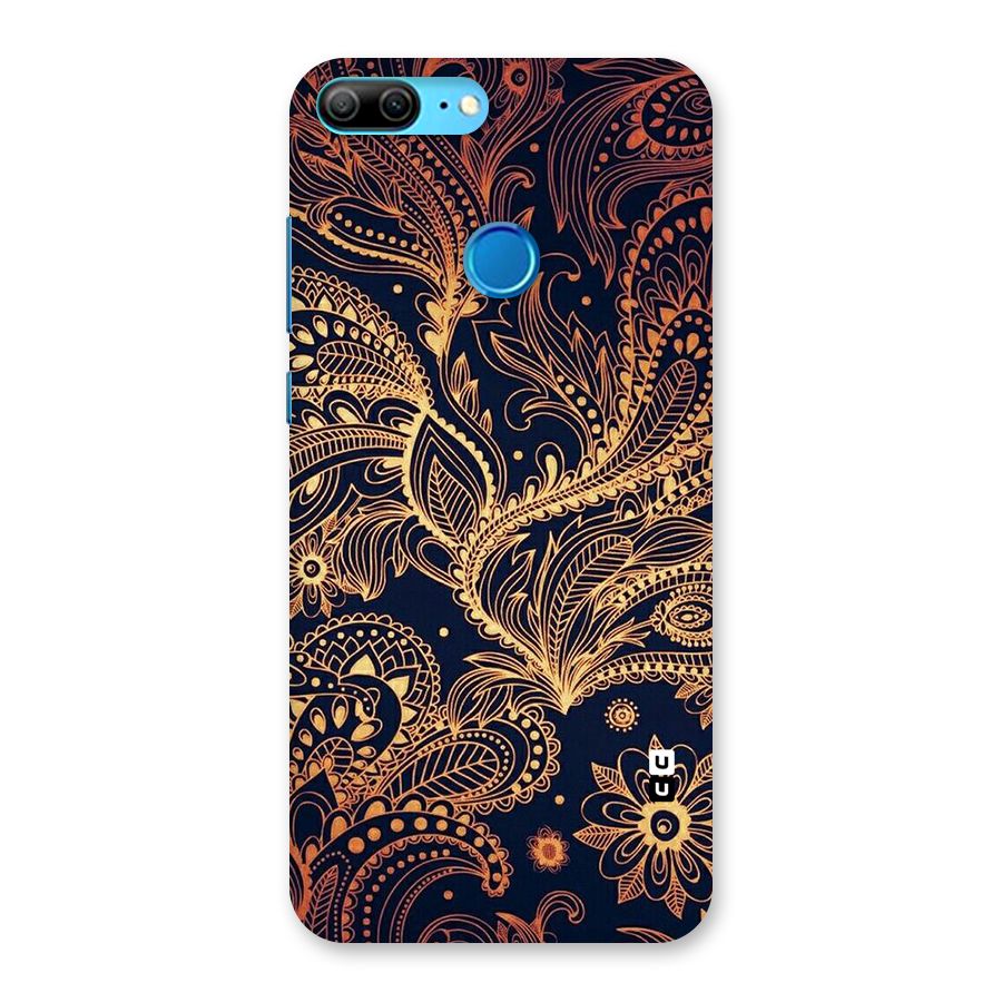 Classy Golden Leafy Design Back Case for Honor 9 Lite