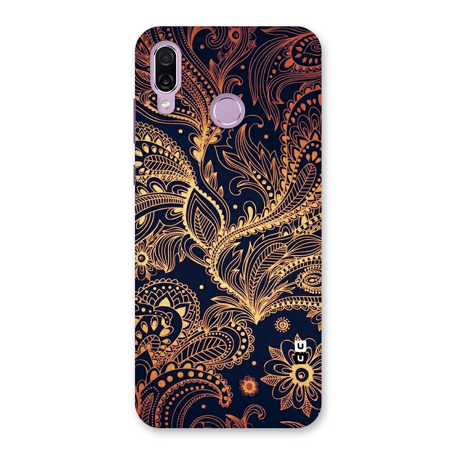 Classy Golden Leafy Design Back Case for Honor Play