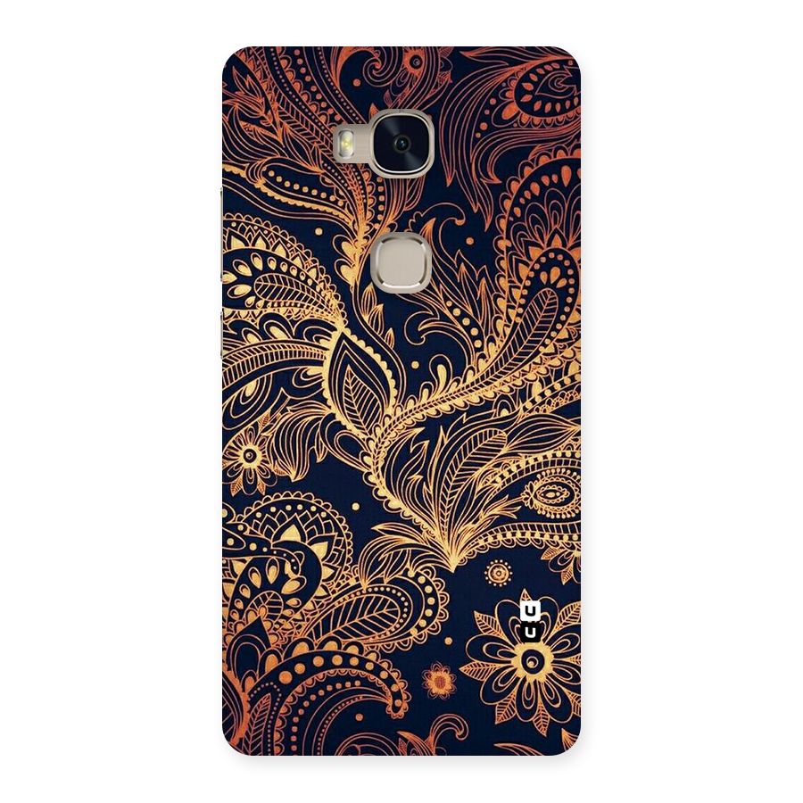 Classy Golden Leafy Design Back Case for Huawei Honor 5X