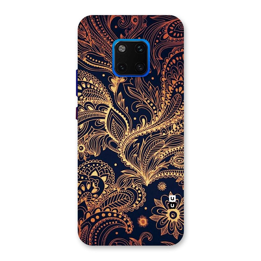 Classy Golden Leafy Design Back Case for Huawei Mate 20 Pro