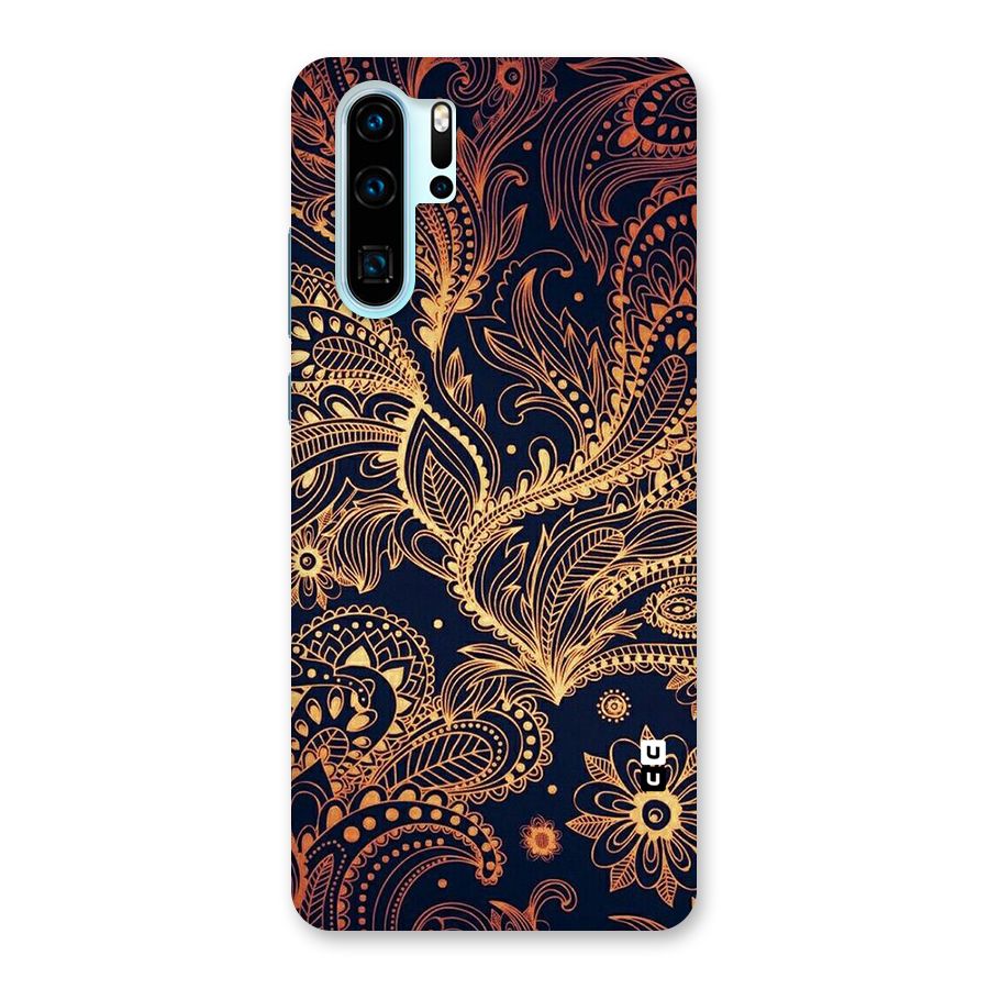 Classy Golden Leafy Design Back Case for Huawei P30 Pro