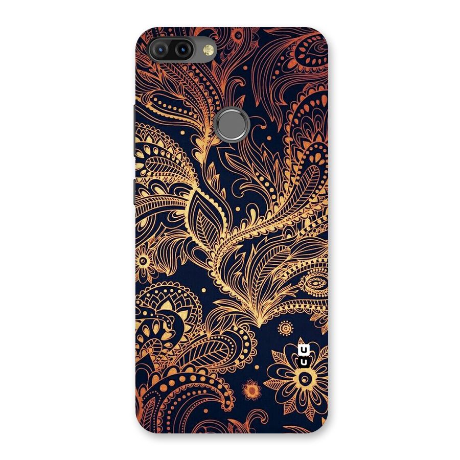 Classy Golden Leafy Design Back Case for Infinix Hot 6 Pro