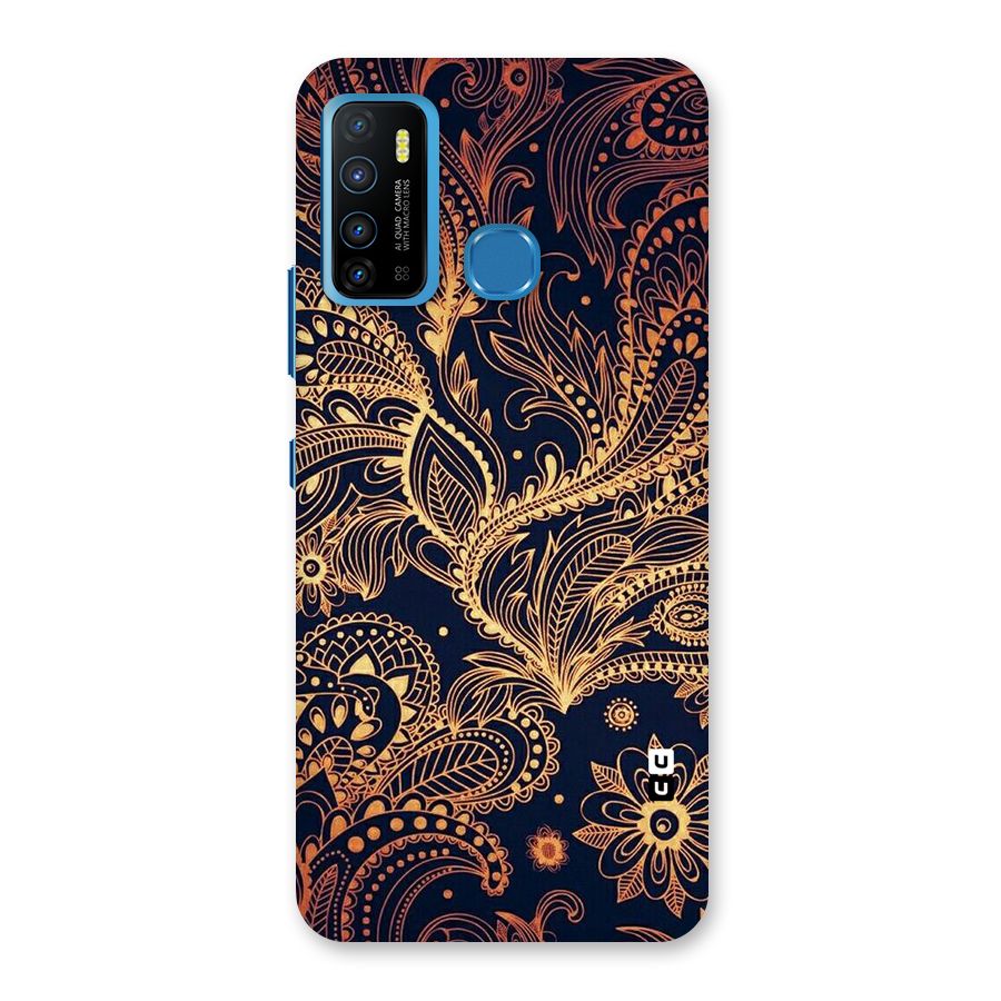 Classy Golden Leafy Design Back Case for Infinix Hot 9