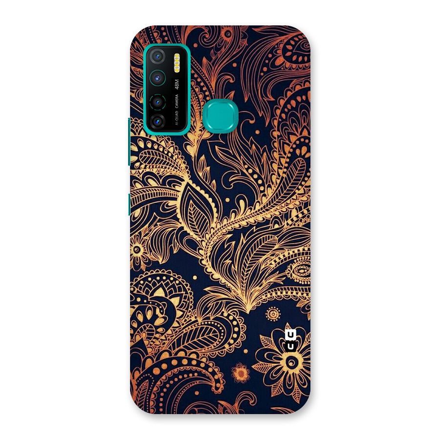 Classy Golden Leafy Design Back Case for Infinix Hot 9 Pro