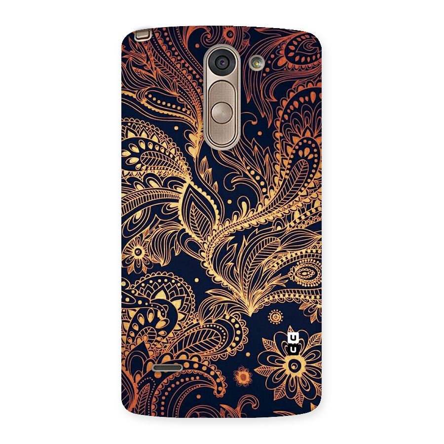 Classy Golden Leafy Design Back Case for LG G3 Stylus