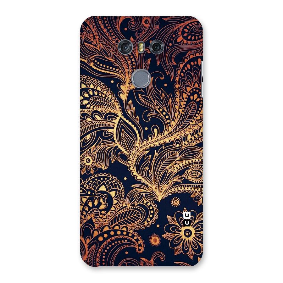 Classy Golden Leafy Design Back Case for LG G6
