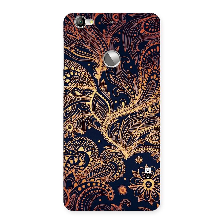 Classy Golden Leafy Design Back Case for LeTV Le 1s