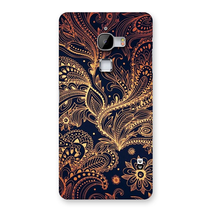 Classy Golden Leafy Design Back Case for LeTv Le Max