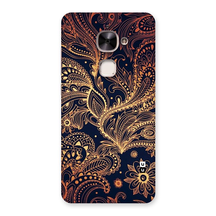 Classy Golden Leafy Design Back Case for Le 2