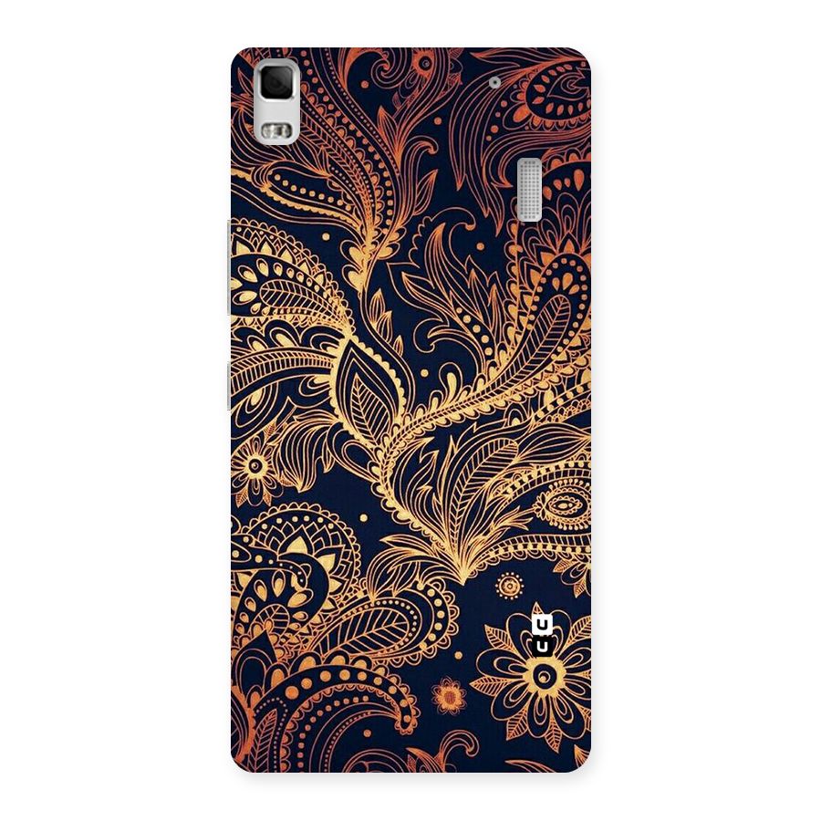 Classy Golden Leafy Design Back Case for Lenovo K3 Note