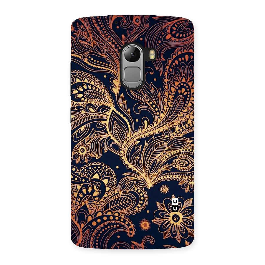Classy Golden Leafy Design Back Case for Lenovo K4 Note