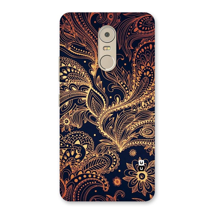 Classy Golden Leafy Design Back Case for Lenovo K6 Note