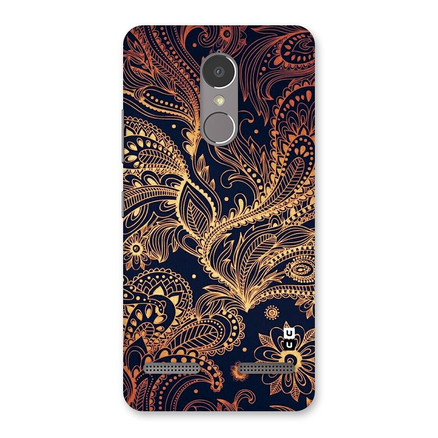 Classy Golden Leafy Design Back Case for Lenovo K6 Power
