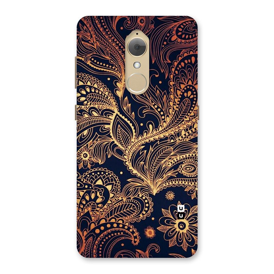 Classy Golden Leafy Design Back Case for Lenovo K8
