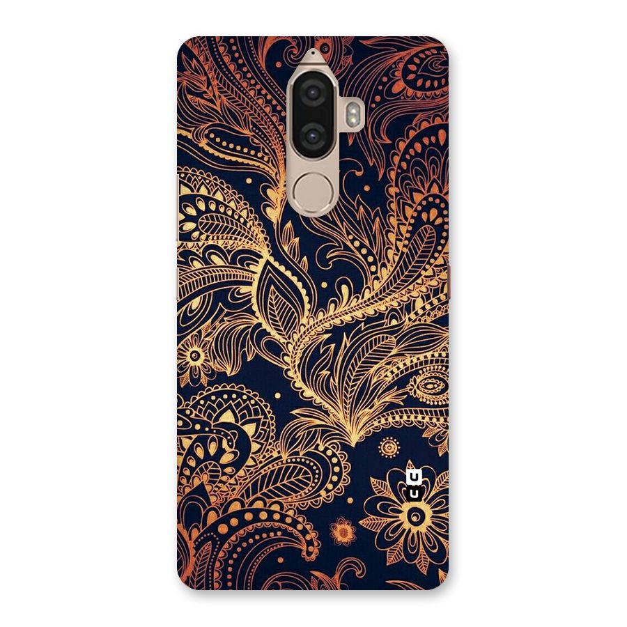 Classy Golden Leafy Design Back Case for Lenovo K8 Note
