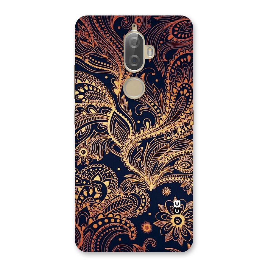 Classy Golden Leafy Design Back Case for Lenovo K8 Plus