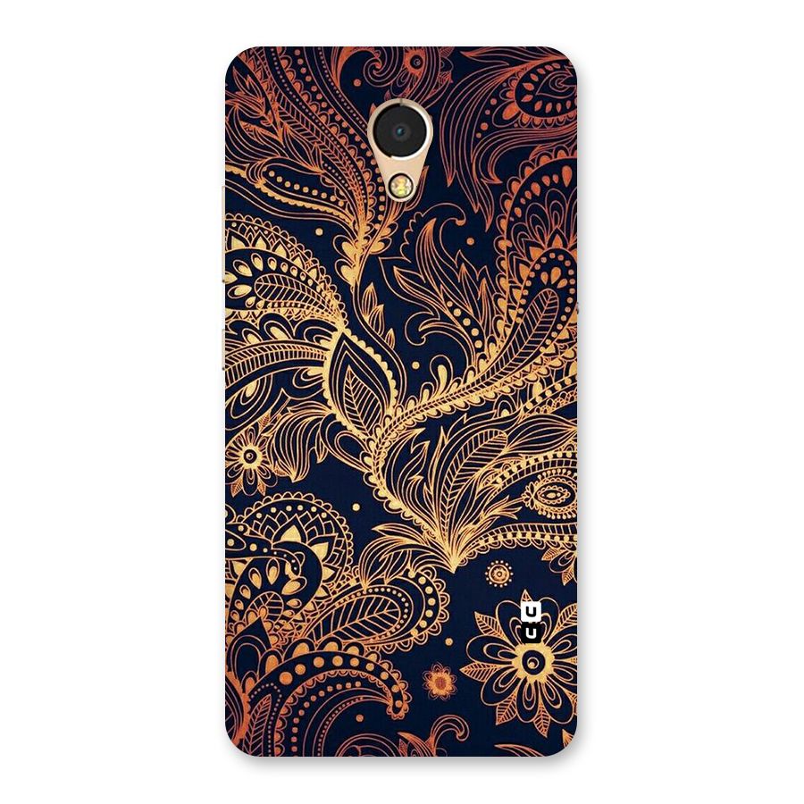 Classy Golden Leafy Design Back Case for Lenovo P2