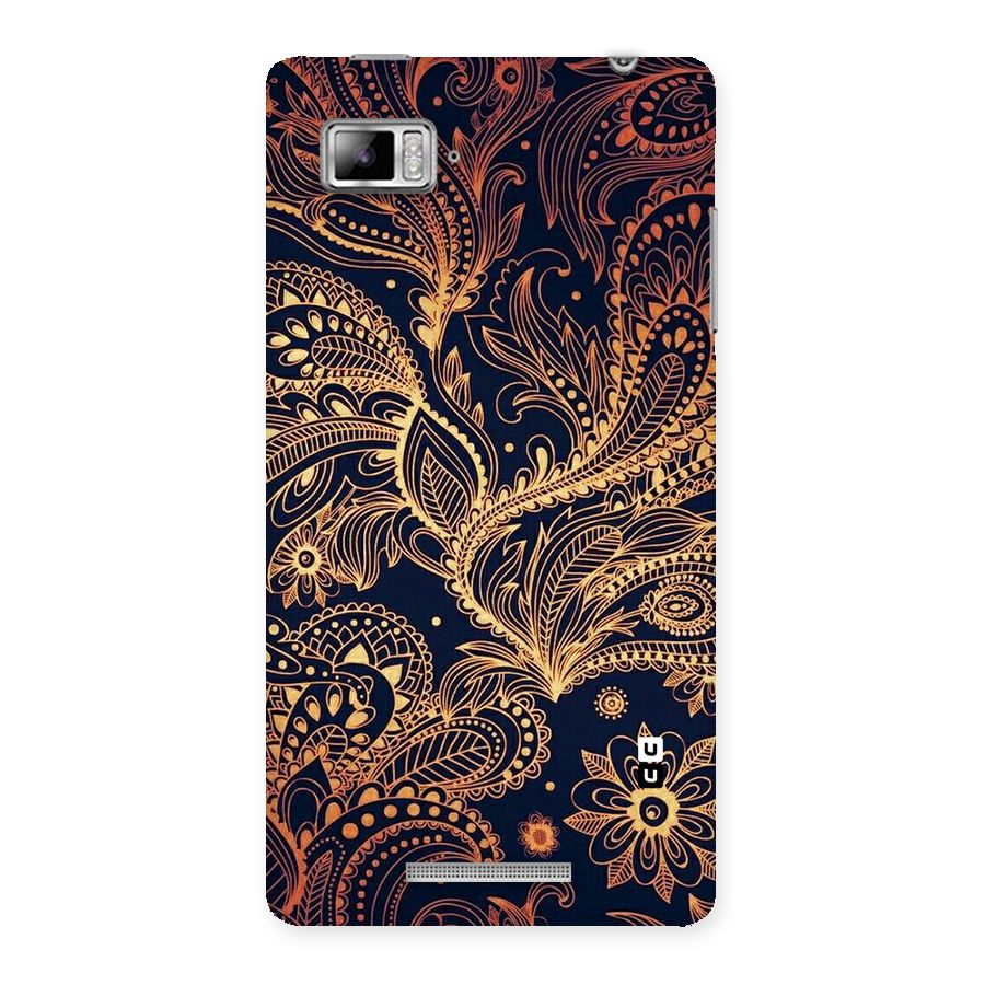 Classy Golden Leafy Design Back Case for Lenovo Vibe Z K910