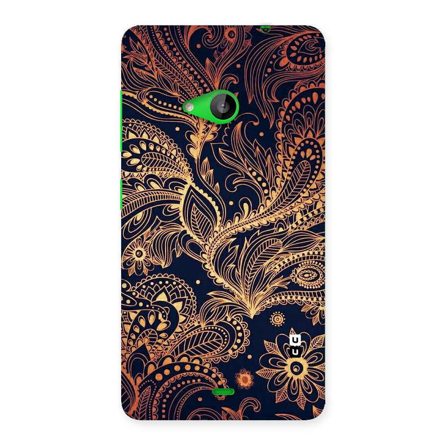 Classy Golden Leafy Design Back Case for Lumia 535