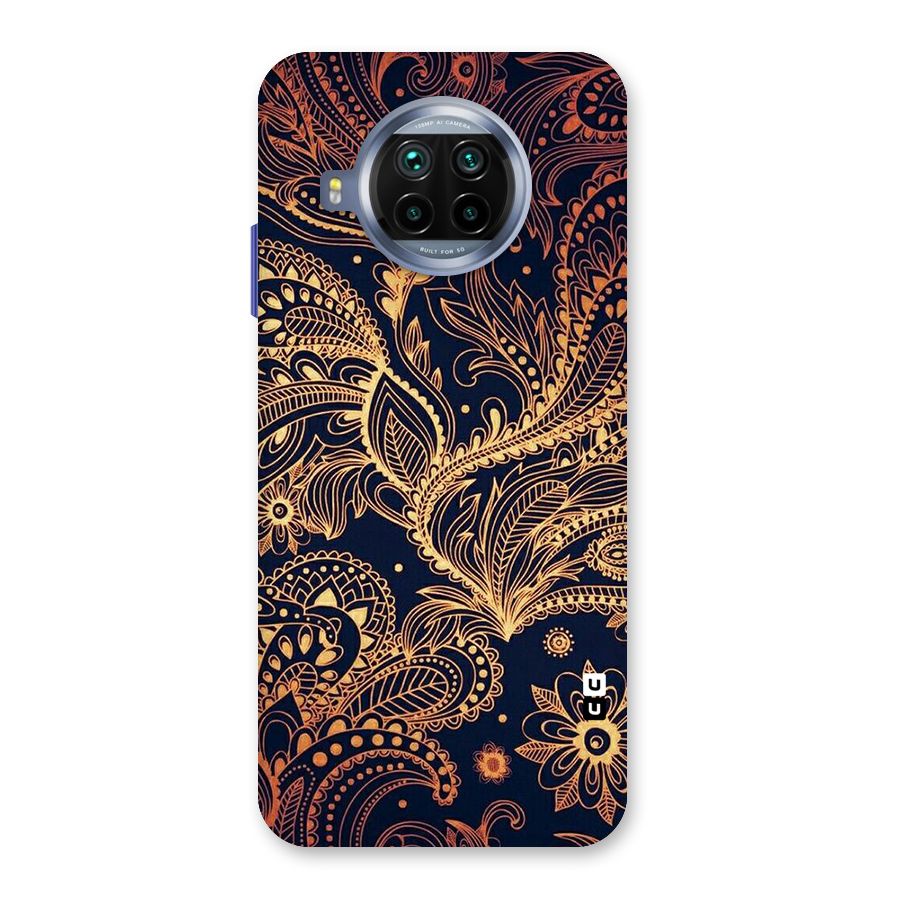 Classy Golden Leafy Design Back Case for Mi 10i