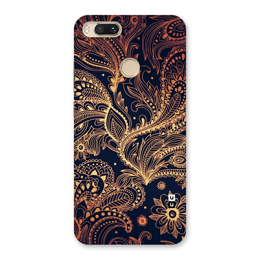 Classy Golden Leafy Design Back Case for Mi A1