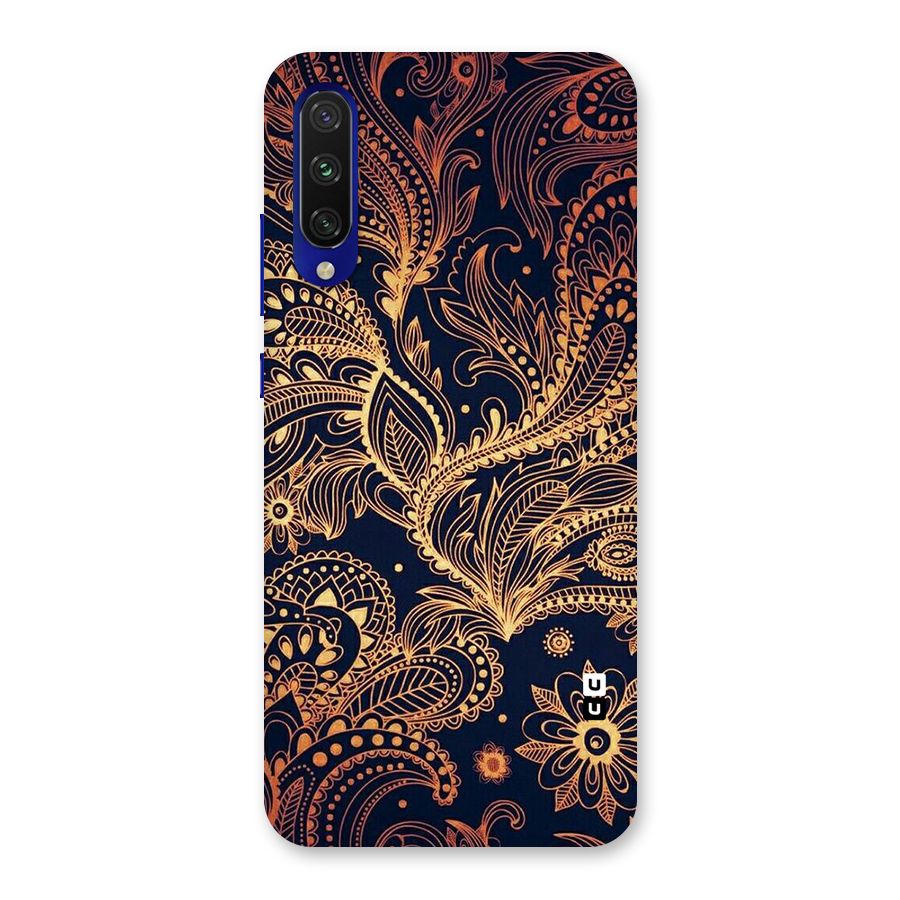 Classy Golden Leafy Design Back Case for Mi A3