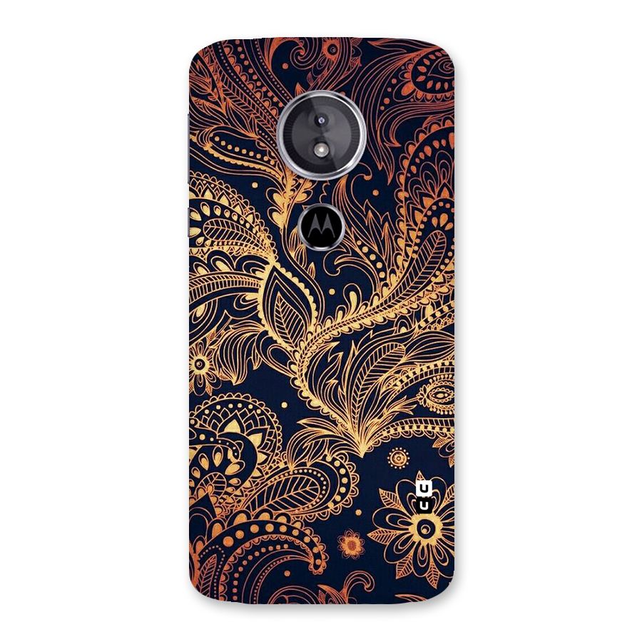 Classy Golden Leafy Design Back Case for Moto E5