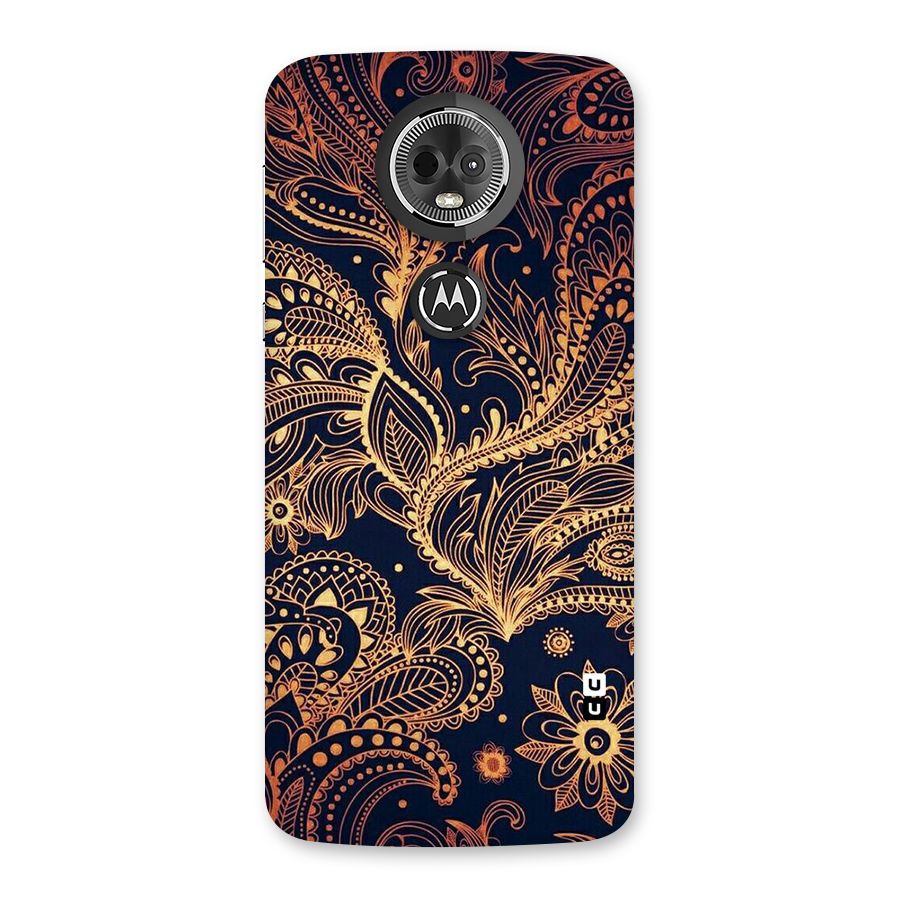 Classy Golden Leafy Design Back Case for Moto E5 Plus