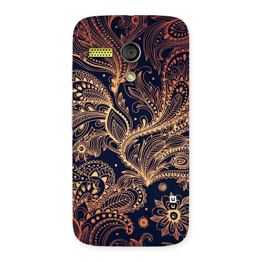 Classy Golden Leafy Design Back Case for Moto G