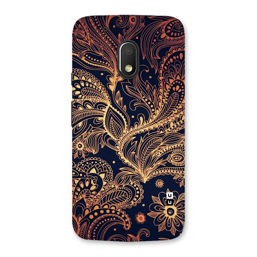 Classy Golden Leafy Design Back Case for Moto G4 Play