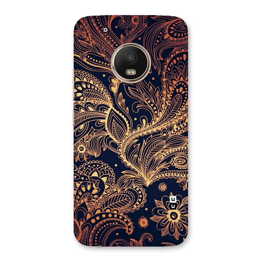 Classy Golden Leafy Design Back Case for Moto G5 Plus