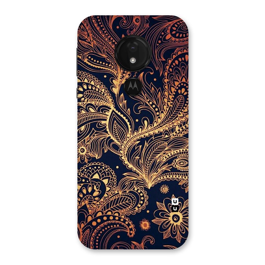 Classy Golden Leafy Design Back Case for Moto G7 Power
